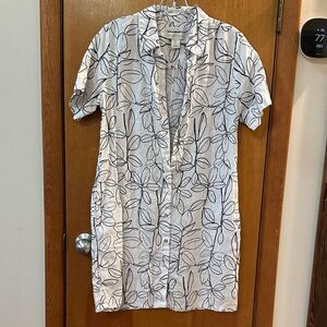 Cynthia Rowley Men's Black and White Leaf Print Shirt